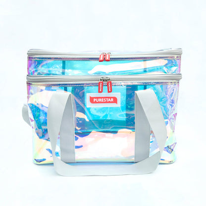 Bolso Organizador de Microfibra Holograma Transparente