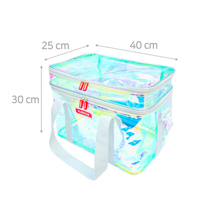 Bolso Organizador de Microfibra Holograma Transparente