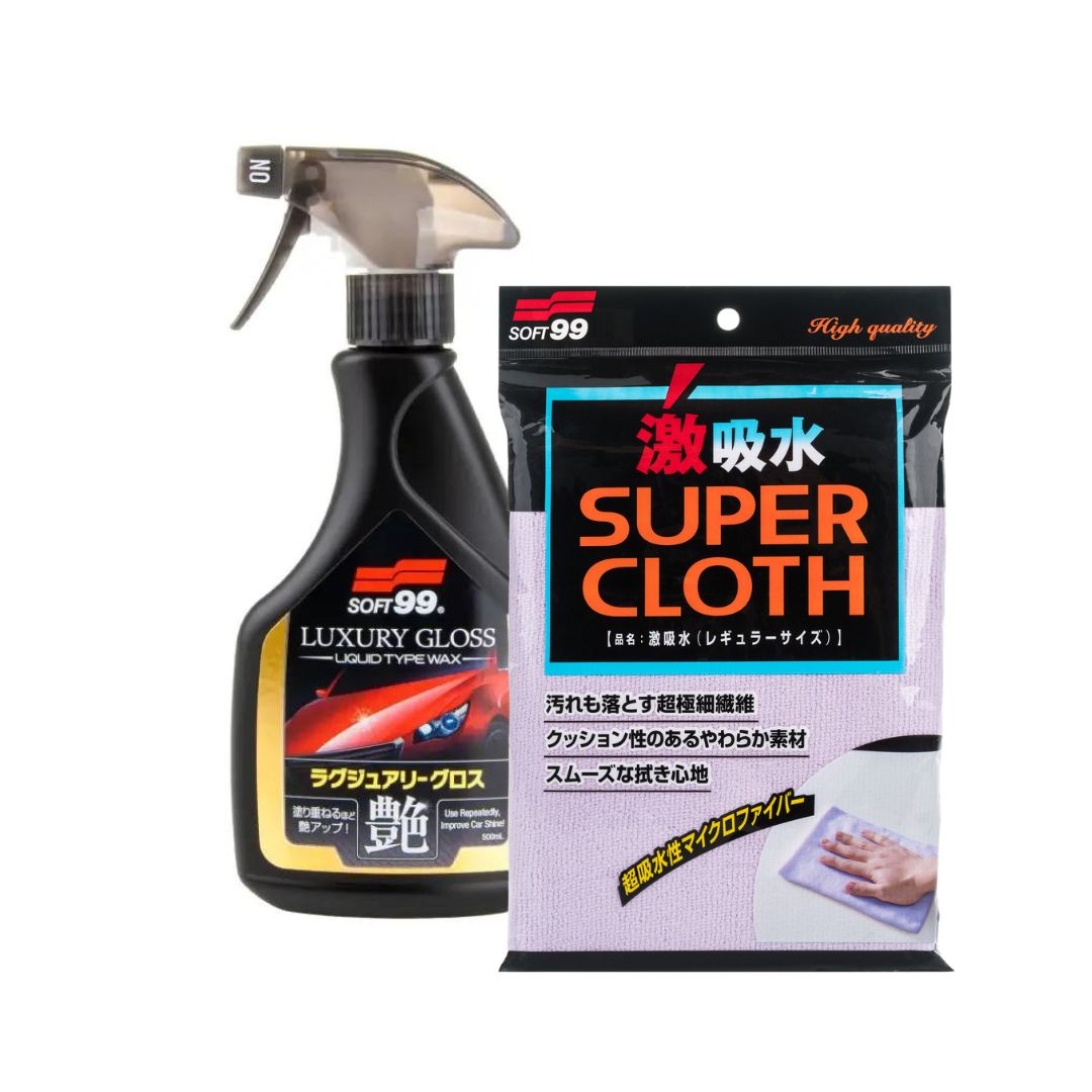 Kit Cera Rapida Luxury Gloss Paño SuperCloth SOFT99