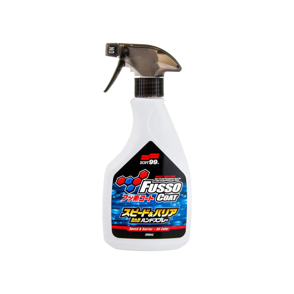 Cera Líquida Fusso Coat Speed & Barrier Soft99 de 500ml, quick detailer.